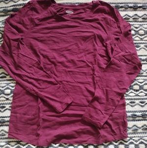Burgundy Old Navy Long-Sleeve T